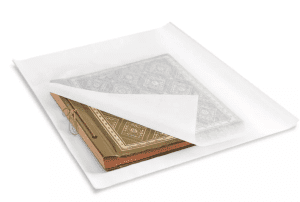 Picture frame packed in acid-free tissue paper.