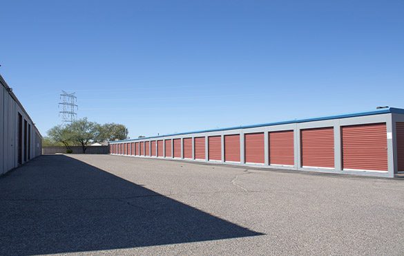 Wide aisle storage facilities to maneuver moving trucks