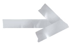 grey duck tape in the shape of an arrow pointing to the right