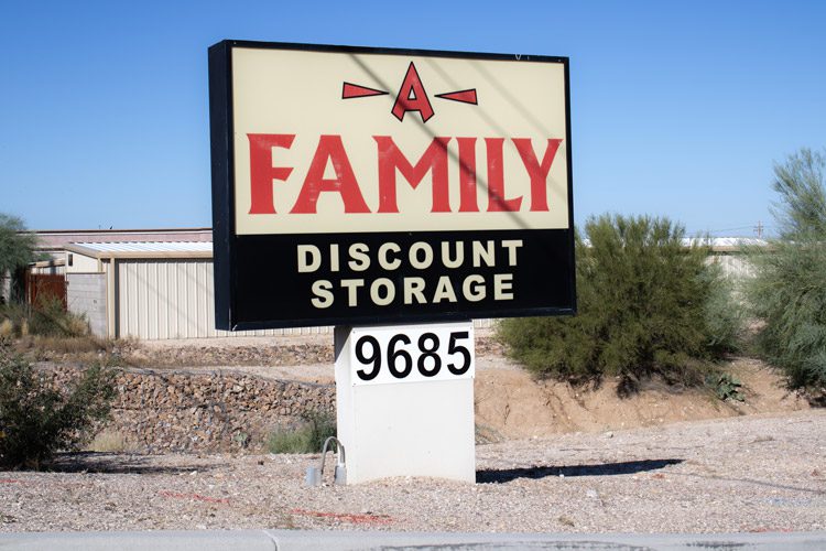 Old A Family Storage Sign at 9685 E Broadway Tucson