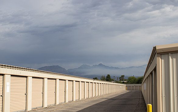 Wide Aisle Drive Up Self Storage Units At A Family Storage Tucson